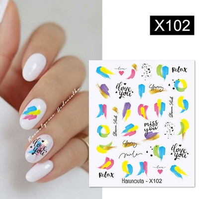 Nail Art Kleebised Küüned Amuletid Aksessuaarid Disaineritarbed Maniküür Pegatinas Kaunistus Vesi Liblikas Lille Lehed Portree