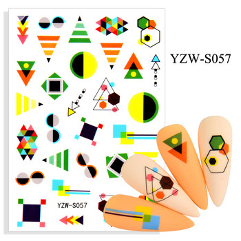 Стикер за нокти Дамско лице Скица Абстрактна пеперуда Маникюр Декорации за нокти YZ03