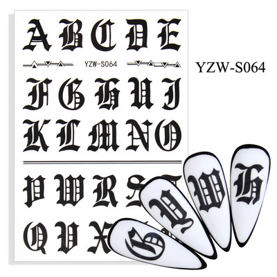 Αυτοκόλλητο νυχιών Γυναικείο σκίτσο προσώπου Αφηρημένο μανικιούρ πεταλούδα Διακοσμήσεις νυχιών YZ03