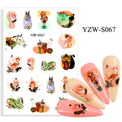 Αυτοκόλλητο νυχιών Γυναικείο σκίτσο προσώπου Αφηρημένο μανικιούρ πεταλούδα Διακοσμήσεις νυχιών YZ03