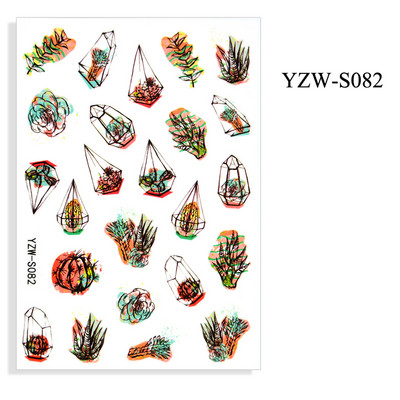 Αυτοκόλλητο νυχιών Γυναικείο σκίτσο προσώπου Αφηρημένο μανικιούρ πεταλούδα Διακοσμήσεις νυχιών YZ03