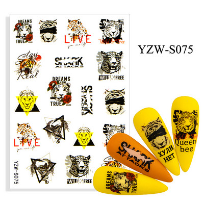 Αυτοκόλλητο νυχιών Γυναικείο σκίτσο προσώπου Αφηρημένο μανικιούρ πεταλούδα Διακοσμήσεις νυχιών YZ03