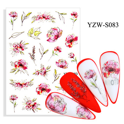 Αυτοκόλλητο νυχιών Γυναικείο σκίτσο προσώπου Αφηρημένο μανικιούρ πεταλούδα Διακοσμήσεις νυχιών YZ03