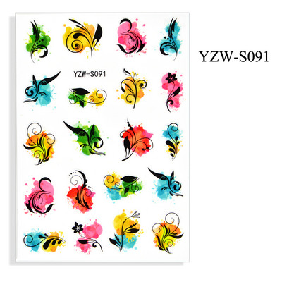 Αυτοκόλλητο νυχιών Γυναικείο σκίτσο προσώπου Αφηρημένο μανικιούρ πεταλούδα Διακοσμήσεις νυχιών YZ03