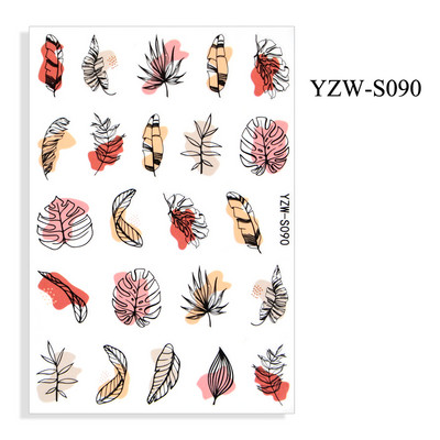 Αυτοκόλλητο νυχιών Γυναικείο σκίτσο προσώπου Αφηρημένο μανικιούρ πεταλούδα Διακοσμήσεις νυχιών YZ03