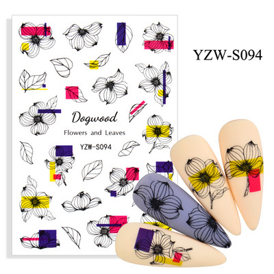 Αυτοκόλλητο νυχιών Γυναικείο σκίτσο προσώπου Αφηρημένο μανικιούρ πεταλούδα Διακοσμήσεις νυχιών YZ03