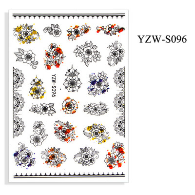 Αυτοκόλλητο νυχιών Γυναικείο σκίτσο προσώπου Αφηρημένο μανικιούρ πεταλούδα Διακοσμήσεις νυχιών YZ03