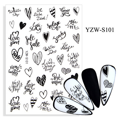 Αυτοκόλλητο νυχιών Γυναικείο σκίτσο προσώπου Αφηρημένο μανικιούρ πεταλούδα Διακοσμήσεις νυχιών YZ03