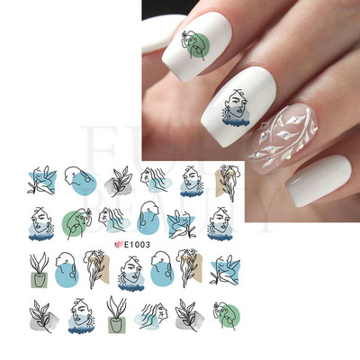 Glitter Χριστουγεννιάτικα 3D Nails Αυτοκόλλητα Snowflakes Xmas Elk Winter Snow Sliders Shiny Powder Design Καρδιά γαλλικά αυτοκόλλητα νυχιών LS-J21