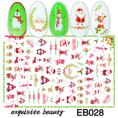 1 tk Jõuluvana Küünekleebised Jõuluvana Põdrapuu Hirv Multifilm Isekleepuvad liugurid Küünekleebised 3D Lumehelbed Küünte kaunistused