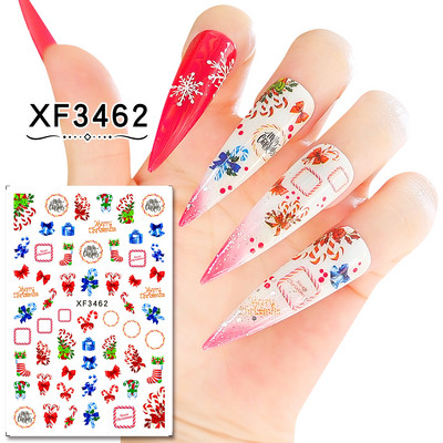 1 tk Jõuluvana Küünekleebised Jõuluvana Põdrapuu Hirv Multifilm Isekleepuvad liugurid Küünekleebised 3D Lumehelbed Küünte kaunistused