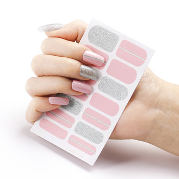 Черни блестящи стикери за нокти Самозалепващи се опаковки за нокти за жени Маникюр Цветни декоративни стикери за нокти Приемат дроп доставка