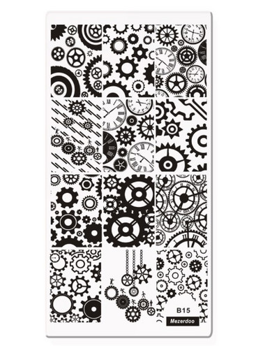 1 PC Taisnstūra zīmoga veidnes nagu plāksnes Panda/Mehāniskie zobrati/Vienradzis/Nāras raksts Manikīrs nagu mākslas attēlu plāksne 10 modeļi