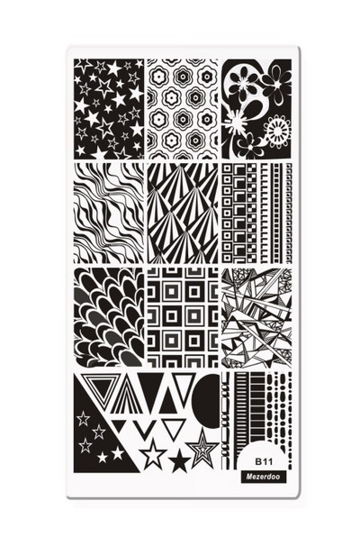 1 PC Taisnstūra zīmoga veidnes nagu plāksnes Panda/Mehāniskie zobrati/Vienradzis/Nāras raksts Manikīrs nagu mākslas attēlu plāksne 10 modeļi