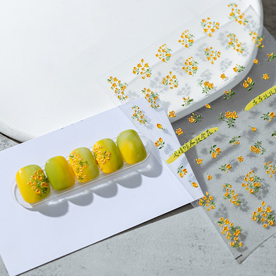 Akril gravírozott körömmatrica tavaszi nyár kék pillangós öntapadó körömátvivő csúszkák Pakolások manikűr fóliák Z0663