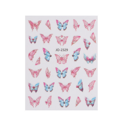 Akril gravírozott körömmatrica tavaszi nyár kék pillangós öntapadó körömátvivő csúszkák Pakolások manikűr fóliák Z0663