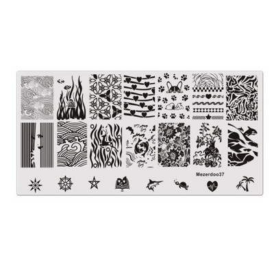 Kuuma küünte tembeldamise mall pits lõvipea tempel 1 tk ristkülikukujuline nael 12 * 6 cm küünte stantsimisplaadi mustrid valikuline