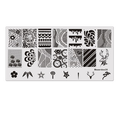 Kuuma küünte tembeldamise mall pits lõvipea tempel 1 tk ristkülikukujuline nael 12 * 6 cm küünte stantsimisplaadi mustrid valikuline