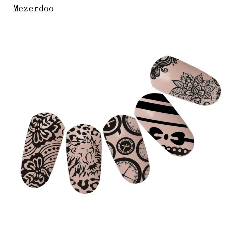 Kuuma küünte tembeldamise mall pits lõvipea tempel 1 tk ristkülikukujuline nael 12 * 6 cm küünte stantsimisplaadi mustrid valikuline