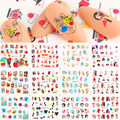 12 dizajna Vodene naljepnice u obliku školjki za nokte Šarene školjke Morske zvijezde Klizači Naljepnice s temom oceana Ukrasi za nokte LABN2185-2196