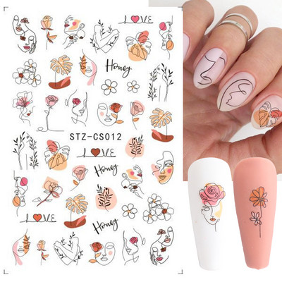 3D Fish Laser Nails Αυτοκόλλητα Sea Animals Gold Bronzing Design Αυτοκόλλητα Sliders Winter Nails Art Foils DIY Decorations GLLS-YB033