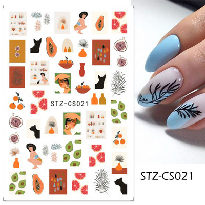 3D Fish Laser Nails Αυτοκόλλητα Sea Animals Gold Bronzing Design Αυτοκόλλητα Sliders Winter Nails Art Foils DIY Decorations GLLS-YB033