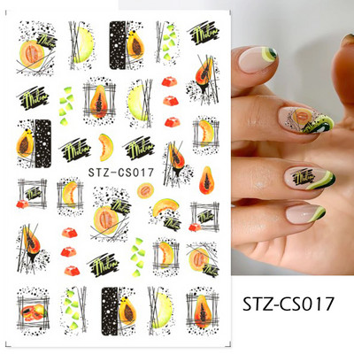 3D Fish Laser Nails Αυτοκόλλητα Sea Animals Gold Bronzing Design Αυτοκόλλητα Sliders Winter Nails Art Foils DIY Decorations GLLS-YB033
