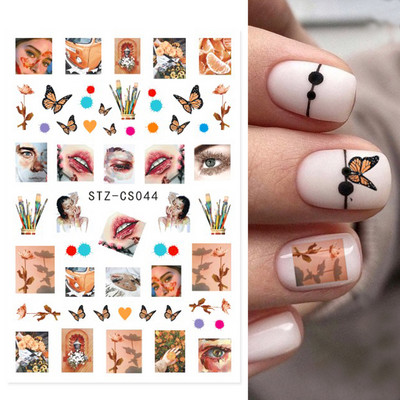 3D Fish Laser Nails Αυτοκόλλητα Sea Animals Gold Bronzing Design Αυτοκόλλητα Sliders Winter Nails Art Foils DIY Decorations GLLS-YB033