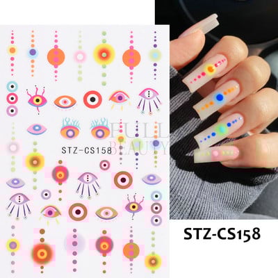 3D Fish Laser Nails Αυτοκόλλητα Sea Animals Gold Bronzing Design Αυτοκόλλητα Sliders Winter Nails Art Foils DIY Decorations GLLS-YB033