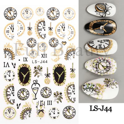 3D Fish Laser Nails Αυτοκόλλητα Sea Animals Gold Bronzing Design Αυτοκόλλητα Sliders Winter Nails Art Foils DIY Decorations GLLS-YB033