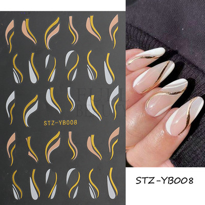 3D Fish Laser Nails Αυτοκόλλητα Sea Animals Gold Bronzing Design Αυτοκόλλητα Sliders Winter Nails Art Foils DIY Decorations GLLS-YB033