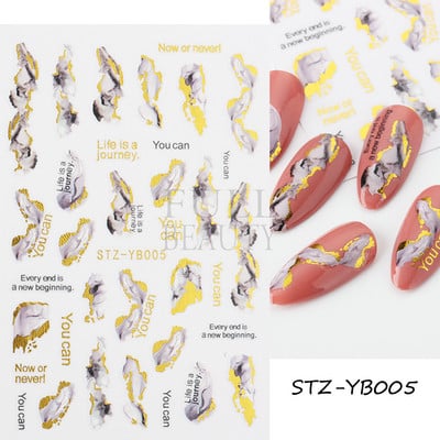 3D Fish Laser Nails Αυτοκόλλητα Sea Animals Gold Bronzing Design Αυτοκόλλητα Sliders Winter Nails Art Foils DIY Decorations GLLS-YB033