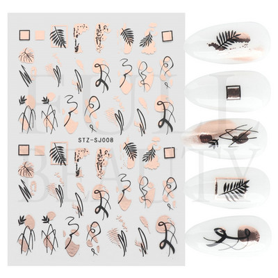 3D Fish Laser Nails Αυτοκόλλητα Sea Animals Gold Bronzing Design Αυτοκόλλητα Sliders Winter Nails Art Foils DIY Decorations GLLS-YB033