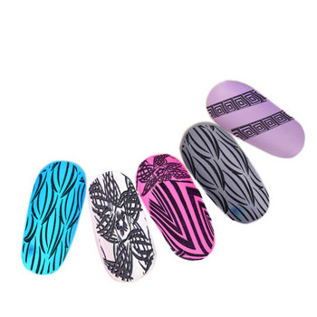 Σχέδια γραμμής Nail Art Image Stamp Plates Πρότυπο μανικιούρ για DIY Creative Grass Design 3D Nail Art Decoration M11