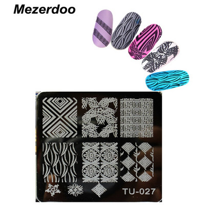 Σχέδια γραμμής Nail Art Image Stamp Plates Πρότυπο μανικιούρ για DIY Creative Grass Design 3D Nail Art Decoration M11