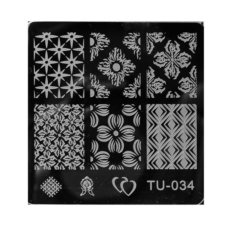 Σχέδια γραμμής Nail Art Image Stamp Plates Πρότυπο μανικιούρ για DIY Creative Grass Design 3D Nail Art Decoration M11