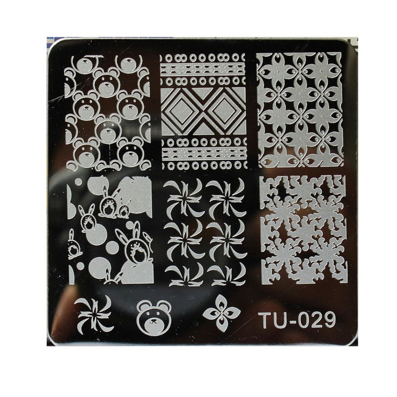 Σχέδια γραμμής Nail Art Image Stamp Plates Πρότυπο μανικιούρ για DIY Creative Grass Design 3D Nail Art Decoration M11