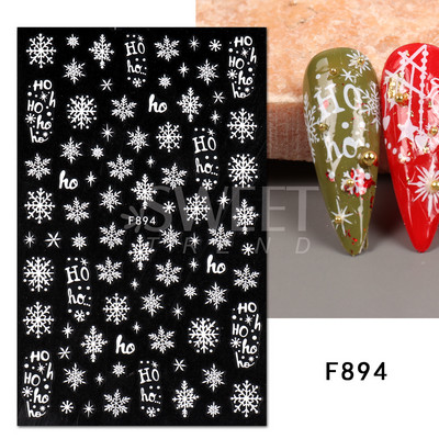 Γυαλιστερό Glitter Snowflakes Nails Art Αυτοκόλλητα Ολογραφικά Σχέδιο Ζάχαρης Λευκής Δαντέλας DIY Sparkly Χειμερινά χριστουγεννιάτικα διακοσμητικά αυτοκόλλητα LYF895