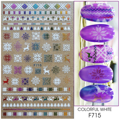 Γυαλιστερό Glitter Snowflakes Nails Art Αυτοκόλλητα Ολογραφικά Σχέδιο Ζάχαρης Λευκής Δαντέλας DIY Sparkly Χειμερινά χριστουγεννιάτικα διακοσμητικά αυτοκόλλητα LYF895