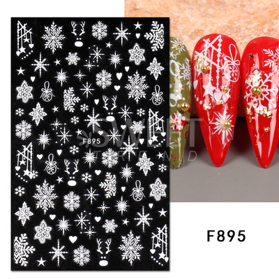 Γυαλιστερό Glitter Snowflakes Nails Art Αυτοκόλλητα Ολογραφικά Σχέδιο Ζάχαρης Λευκής Δαντέλας DIY Sparkly Χειμερινά χριστουγεννιάτικα διακοσμητικά αυτοκόλλητα LYF895