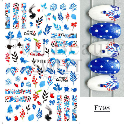 Γυαλιστερό Glitter Snowflakes Nails Art Αυτοκόλλητα Ολογραφικά Σχέδιο Ζάχαρης Λευκής Δαντέλας DIY Sparkly Χειμερινά χριστουγεννιάτικα διακοσμητικά αυτοκόλλητα LYF895