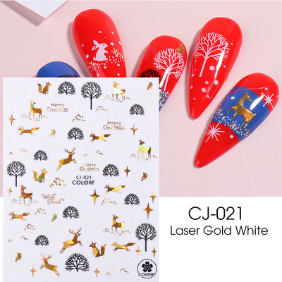 Γυαλιστερό Glitter Snowflakes Nails Art Αυτοκόλλητα Ολογραφικά Σχέδιο Ζάχαρης Λευκής Δαντέλας DIY Sparkly Χειμερινά χριστουγεννιάτικα διακοσμητικά αυτοκόλλητα LYF895