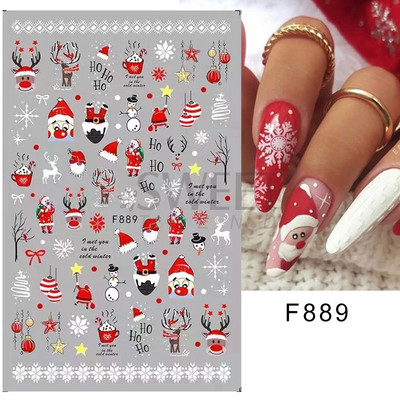 Γυαλιστερό Glitter Snowflakes Nails Art Αυτοκόλλητα Ολογραφικά Σχέδιο Ζάχαρης Λευκής Δαντέλας DIY Sparkly Χειμερινά χριστουγεννιάτικα διακοσμητικά αυτοκόλλητα LYF895