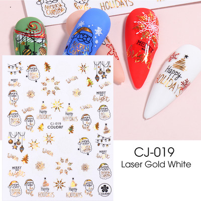 Γυαλιστερό Glitter Snowflakes Nails Art Αυτοκόλλητα Ολογραφικά Σχέδιο Ζάχαρης Λευκής Δαντέλας DIY Sparkly Χειμερινά χριστουγεννιάτικα διακοσμητικά αυτοκόλλητα LYF895