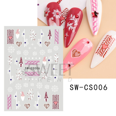 Γυαλιστερό Glitter Snowflakes Nails Art Αυτοκόλλητα Ολογραφικά Σχέδιο Ζάχαρης Λευκής Δαντέλας DIY Sparkly Χειμερινά χριστουγεννιάτικα διακοσμητικά αυτοκόλλητα LYF895