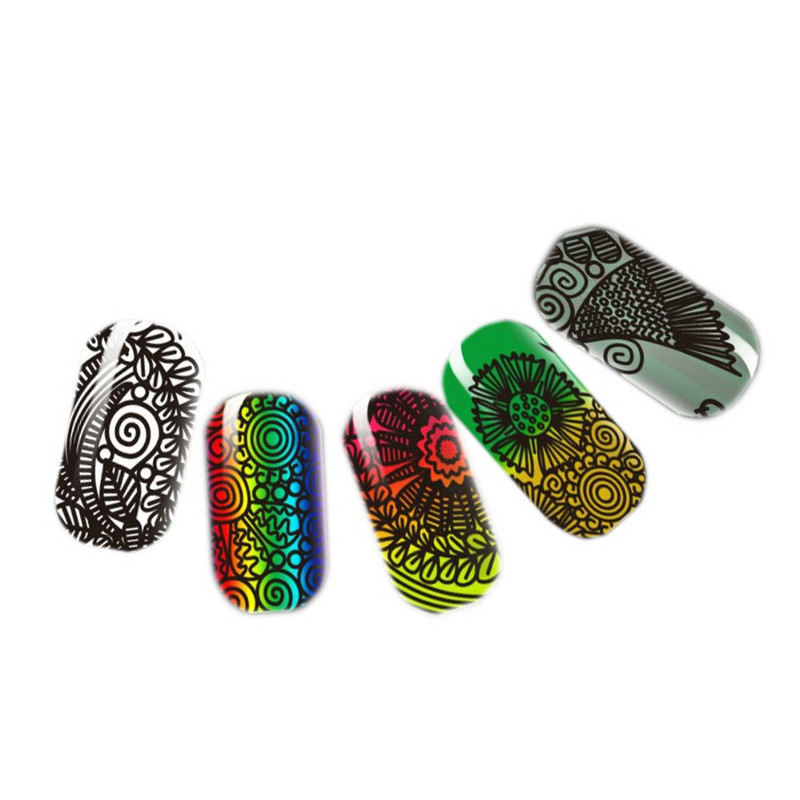 Mezerdoo New Lace Digital Signals Flower Design Nail Art Stamp Stamping Template Image Plate Stencil Nails Tool M107