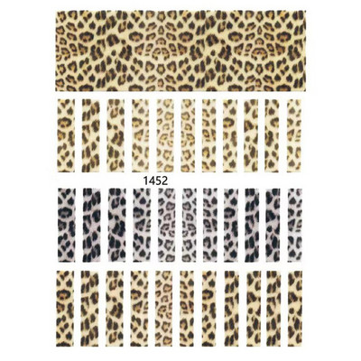 1 τεμ. Sexy Leopard Nail Art Αυτοκόλλητα μεταφοράς νερού Αυτοκόλλητα Χαλκομανίες Animal Charm DIY Half Wrap Slider Διακόσμηση για μανικιούρ