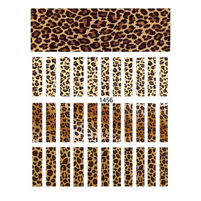 1 τεμ. Sexy Leopard Nail Art Αυτοκόλλητα μεταφοράς νερού Αυτοκόλλητα Χαλκομανίες Animal Charm DIY Half Wrap Slider Διακόσμηση για μανικιούρ