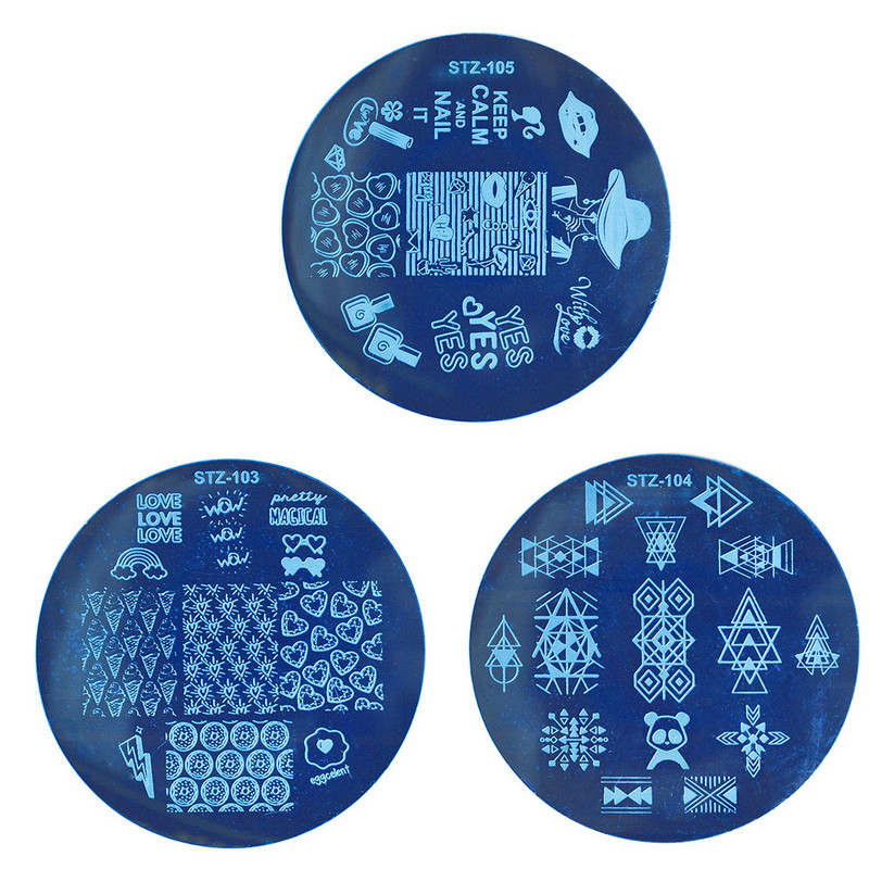 5tk komplekt Geomeetria Lill Ümmargused Küünte stantsimisplaadid Jõulufestivali tähistamine Maniküüri šabloonid Küünte pildi mall