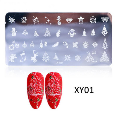 Πρότυπα Πλάκα Σφράγισης Φύλλα λουλουδιών Στένσιλ από ανοξείδωτο ατσάλι Εκτύπωση νυχιών θερμοκρασίας εικόνας Εργαλεία σφράγισης μανικιούρ Nail Art